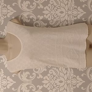 Crocheted, White Knit Sleeveless Top